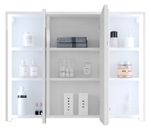Badezimmerspiegelschrank >Five< LED, Steckdose, in weiß - 86x68x18cm (BxHxT)