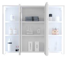 Badezimmerspiegelschrank >Five< LED, Steckdose, in weiß - 86x68x18cm (BxHxT)