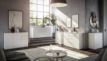 Kommode >Brest< 2 Türen, 1 Boden, in weiß - 60x84x35cm (BxHxT)