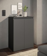 Kommode >Brest< 2 Türen, 1 Boden, Anthrazit - 60x84x35cm (BxHxT)