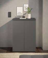 Kommode >Brest< 2 Türen, 1 Boden, Anthrazit - 60x84x35cm (BxHxT)