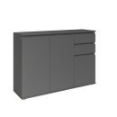 Sideboard >Brest< 3 Türen, 2 Schübe, in anthrazit - 119x84x35cm (BxHxT)