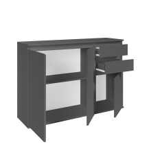 Sideboard >Brest< 3 Türen, 2 Schübe, in anthrazit - 119x84x35cm (BxHxT)