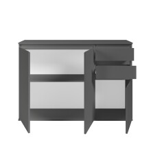 Sideboard >Brest< 3 Türen, 2 Schübe, in anthrazit - 119x84x35cm (BxHxT)