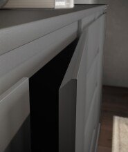 Sideboard >Brest< 3 Türen, 2 Schübe, in anthrazit - 119x84x35cm (BxHxT)