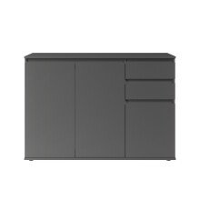 Sideboard >Brest< 3 Türen, 2 Schübe, in anthrazit - 119x84x35cm (BxHxT)