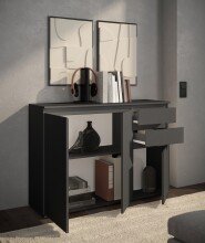 Sideboard >Brest< 3 Türen, 2 Schübe, in anthrazit - 119x84x35cm (BxHxT)