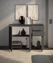Sideboard >Brest< 3 Türen, 2 Schübe, in anthrazit - 119x84x35cm (BxHxT)