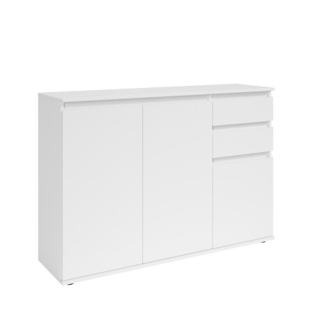 Sideboard >Brest< 3 Türen, 2 Schübe, in weiß - 119x84x35cm (BxHxT)