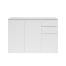 Sideboard >Brest< 3 Türen, 2 Schübe, in weiß - 119x84x35cm (BxHxT)