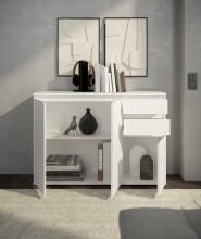 Sideboard >Brest< 3 Türen, 2 Schübe, in weiß - 119x84x35cm (BxHxT)