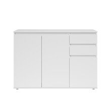Sideboard >Brest< 3 Türen, 2 Schübe, in weiß - 119x84x35cm (BxHxT)