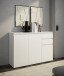 Sideboard >Brest< 3 Türen, 2 Schübe, in weiß - 119x84x35cm (BxHxT)