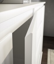 Sideboard >Brest< 2 Türen, 4 Schübe, in weiß - 119x84x35cm (BxHxT)