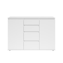 Sideboard >Brest< 2 Türen, 4 Schübe, in weiß - 119x84x35cm (BxHxT)