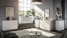 Sideboard >Brest< 2 Türen, 4 Schübe, in weiß - 119x84x35cm (BxHxT)