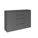 Kommode >Brest< 2 Türen, 4 Schübe, in anthrazit - 119x84x35cm (BxHxT)