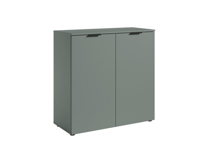 Kommode >Linz< 2 Türen, 4 Fächer, in Salbei - 90x90x40cm (BxHxT)