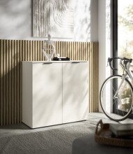 Kommode >Linz< 2 Türen, 4 Fächer, in Kaschmir - 90x90x40cm (BxHxT)