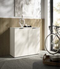 Kommode >Linz< 2 Türen, 4 Fächer, in Kaschmir - 90x90x40cm (BxHxT)