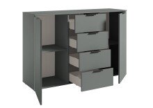 Sideboard >Linz< 2 Türen, 4 Schübe, in Salbei - 135x90x40cm (BxHxT)