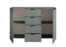 Sideboard >Linz< 2 Türen, 4 Schübe, in Salbei - 135x90x40cm (BxHxT)