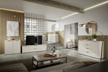 Sideboard >Linz< 2 Türen, 4 Schübe, in Kaschmir - 135x90x40cm (BxHxT)