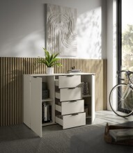 Sideboard >Linz< 2 Türen, 4 Schübe, in Kaschmir - 135x90x40cm (BxHxT)