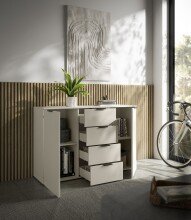 Sideboard >Linz< 2 Türen, 4 Schübe, in Kaschmir - 135x90x40cm (BxHxT)