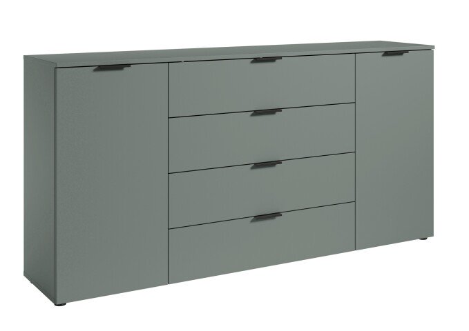 Sideboard >Linz< 2 Türen, 4 Schübe, in Salbei - 180x90x40cm (BxHxT)