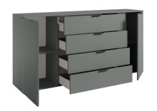 Sideboard >Linz< 2 Türen, 4 Schübe, in Salbei - 180x90x40cm (BxHxT)
