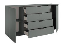 Sideboard >Linz< 2 Türen, 4 Schübe, in Salbei - 180x90x40cm (BxHxT)