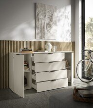 Sideboard >Linz< 2 Türen, 4 Schübe, in Kaschmir - 180x90x40cm (BxHxT)