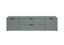 Lowboard >Linz< 2 Türen, 2 Schübe, in Salbei - 180x47x40cm (BxHxT)