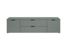 Lowboard >Linz< 2 Türen, 2 Schübe, in Salbei - 180x47x40cm (BxHxT)