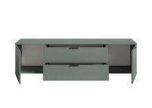 Lowboard >Linz< 2 Türen, 2 Schübe, in Salbei - 180x47x40cm (BxHxT)