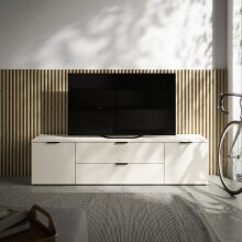 Lowboard >Linz< 2 Türen, 2 Schübe, in Kaschmir - 180x47x40cm (BxHxT)