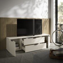 Lowboard >Linz< 2 Türen, 2 Schübe, in Kaschmir - 180x47x40cm (BxHxT)