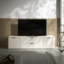Lowboard >Linz< 2 Türen, 2 Schübe, in Kaschmir - 180x47x40cm (BxHxT)