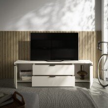 Lowboard >Linz< 2 Türen, 2 Schübe, in Kaschmir - 180x47x40cm (BxHxT)