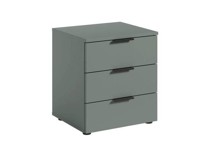 Nachtkommode >Linz< 3 Schübe, auch für Boxspringbetten, in Salbei - 45x50x40cm (BxHxT)