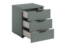 Nachtkommode >Linz< 3 Schübe, auch für Boxspringbetten, in Salbei - 45x50x40cm (BxHxT)