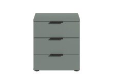 Nachtkommode >Linz< 3 Schübe, auch für Boxspringbetten, in Salbei - 45x50x40cm (BxHxT)