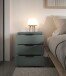 Nachtkommode >Linz< 3 Schübe, auch für Boxspringbetten, in Salbei - 45x50x40cm (BxHxT)