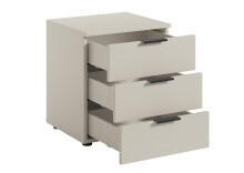 Nachtkommode >Linz< 3 Schübe, auch für Boxspringbetten, in Kaschmir - 45x50x40cm (BxHxT)