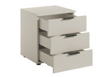 Nachtkommode >Linz< 3 Schübe, auch für Boxspringbetten, in Kaschmir - 45x50x40cm (BxHxT)