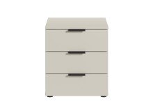 Nachtkommode >Linz< 3 Schübe, auch für Boxspringbetten, in Kaschmir - 45x50x40cm (BxHxT)