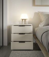 Nachtkommode >Linz< 3 Schübe, auch für Boxspringbetten, in Kaschmir - 45x50x40cm (BxHxT)