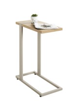 Beistelltisch >37700< in Eiche Dekor / Kaschmirgrau - 24x64x49cm (BxHxT)