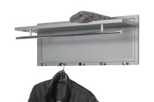 Wandgarderobe >55156< 5 Haken, 1 Stange, in verchromt / grau - 75x30x26 (BxHxT)